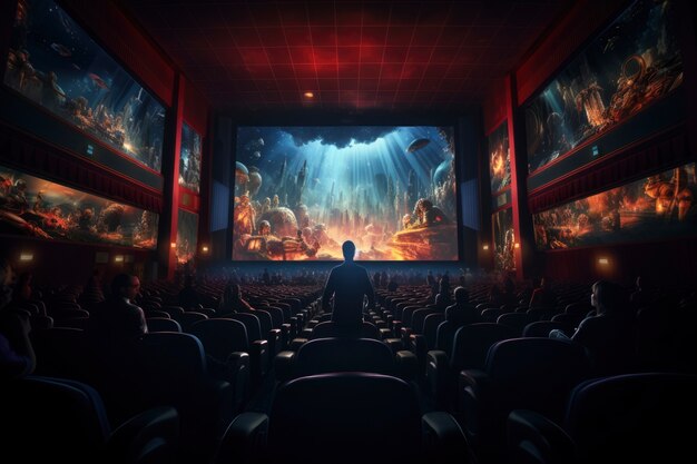 Aussicht auf den 3D-Kino-Kinoraum
