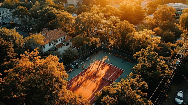 Aussicht auf den Tennisplatz