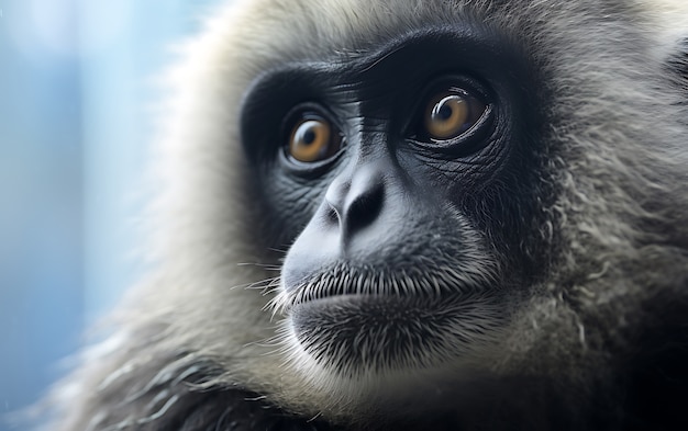 Kostenloses Foto aussicht auf den wilden gibbon-affen