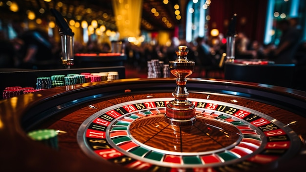 Aussicht auf ein Roulette-Spiel in einem Casino