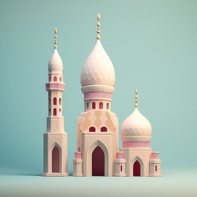 Kostenloses Foto aussicht auf eine 3d-islamische moschee