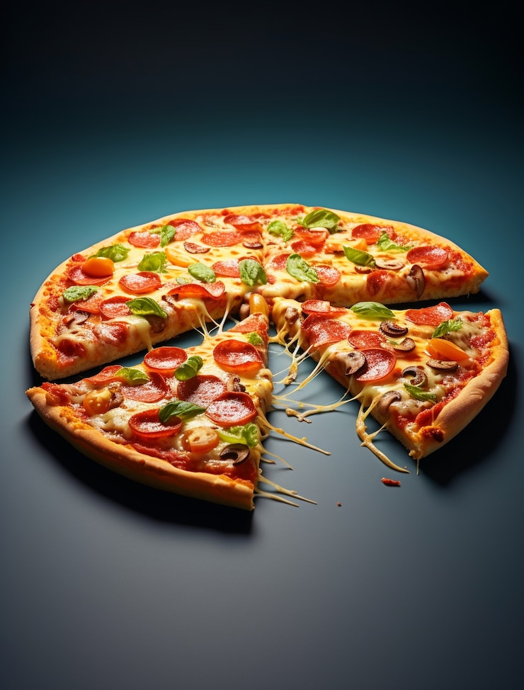 Kostenlose Foto aussicht auf eine köstliche 3d-cartoon-pizza