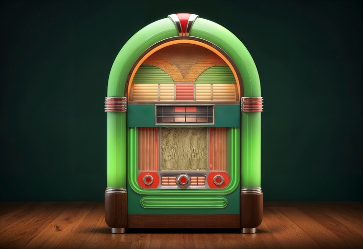 Kostenlose Foto aussicht auf eine retro aussehende jukebox-maschine