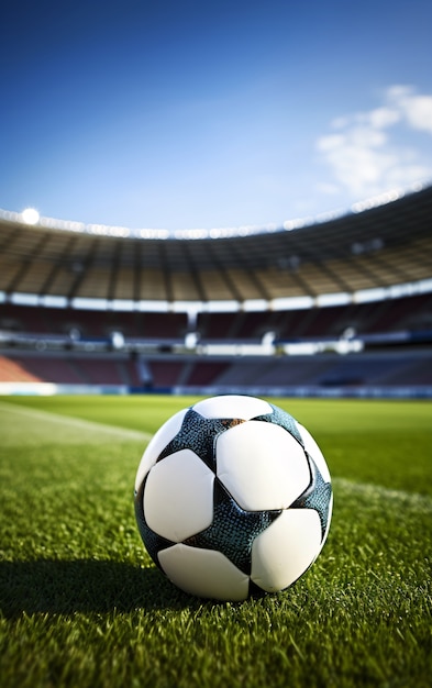 Kostenloses Foto aussicht auf einen fußball auf dem spielfeld