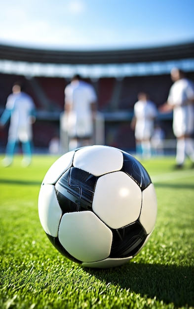 Kostenloses Foto aussicht auf einen fußball auf dem spielfeld