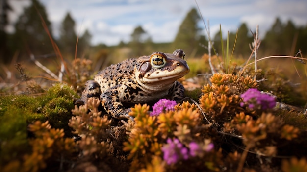 Kostenloses Foto aussicht auf einen wilden frosch