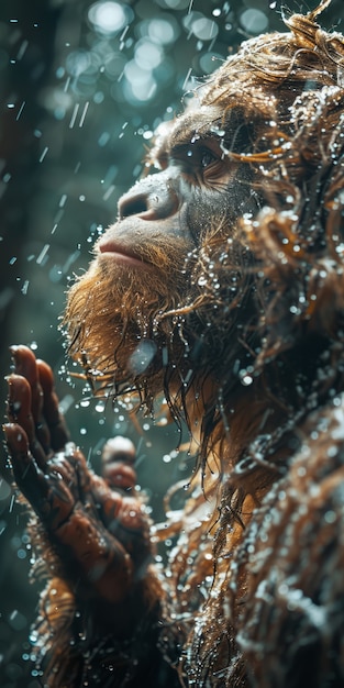 Kostenloses Foto aussicht auf sasquatch-kreatur in der natur im freien