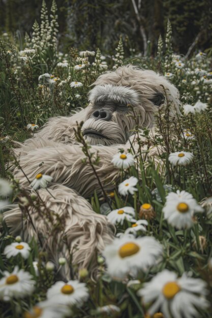 Aussicht auf Sasquatch-Kreatur in der Natur im Freien