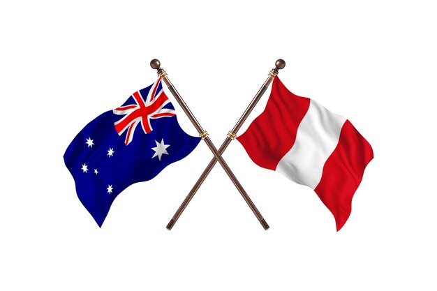 Australien gegen peru flaggen hintergrund