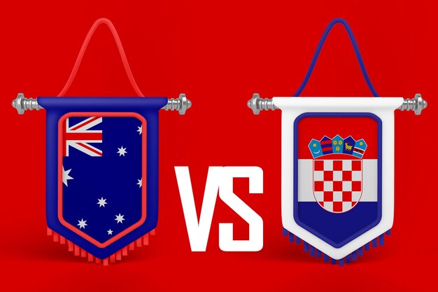 Australien VS Kroatien Flaggenbanner