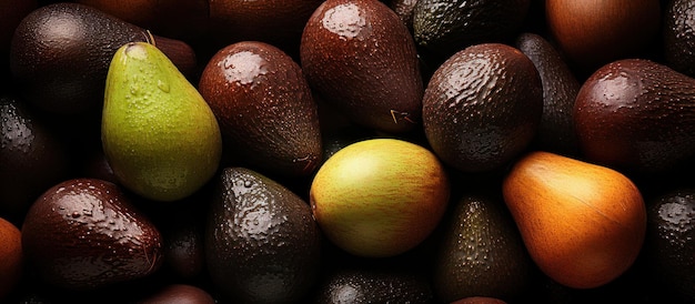 Kostenloses Foto auswahl an frischen avocados als hintergrundnahaufnahme
