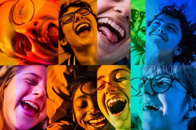 Autismus-Tag-Bewusstseins-Collage-Stil mit Menschen