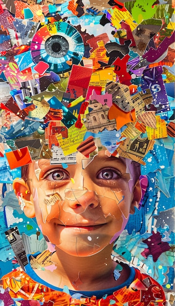 Autismus-Tag mit farbenfrohem Porträt