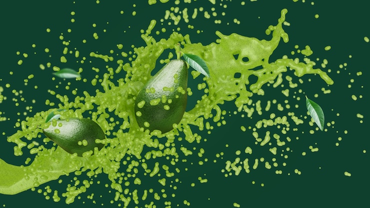 Kostenlose Foto avocado flüssigkeit splash hintergrund