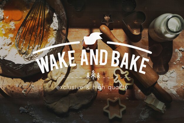 Backen Sie Bäckerei-Backen-Brot-Frühstücks-Kuchen-kulinarisches Konzept