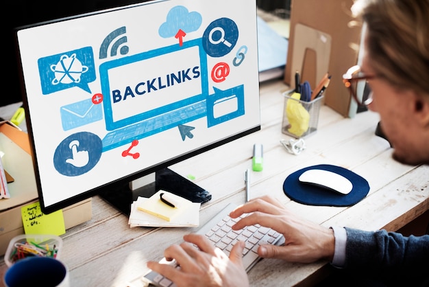 Backlink Hyperlink Networking Internet Online Technologiekonzept Internet