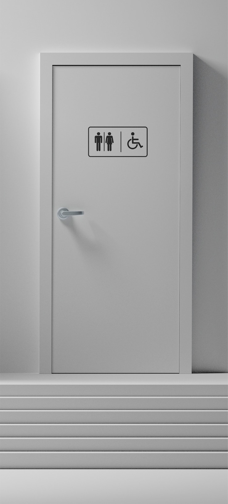 Kostenlose Foto badezimmerschild an weißer tür