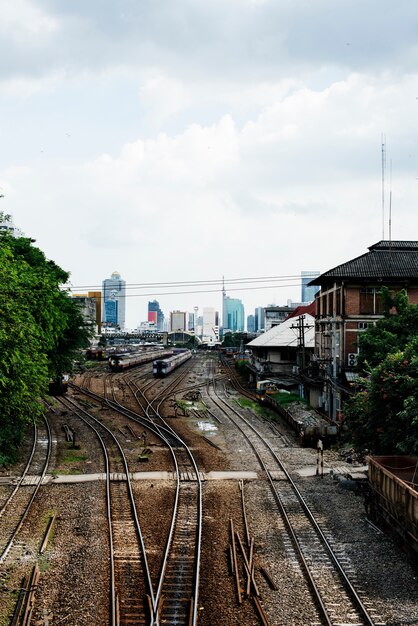 Bahnstrecken an Hua Lampong-Station in Bangkok Thailand