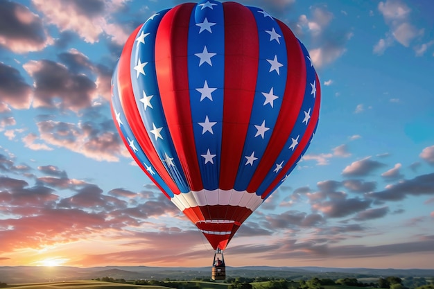 Kostenloses Foto ballon mit der amerikanischen flagge für uns national loyalty day feier