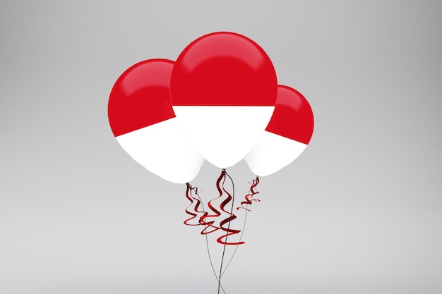 Ballons mit indonesischer Flagge