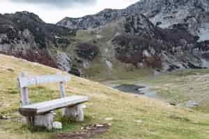 Kostenloses Foto bank auf dem hintergrund des nationalparks durmitor montenegro