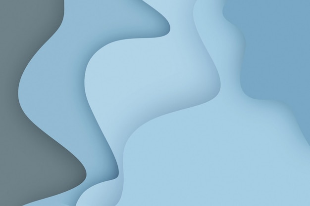 Banner mit abstraktem Hintergrund mit blauen Tonpapierausschnittwellen