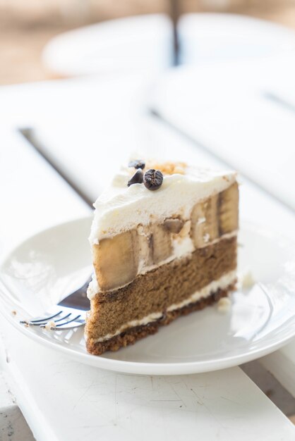 Banoffee Kuchen auf Teller