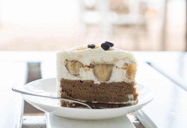 Banoffee Kuchen auf Teller