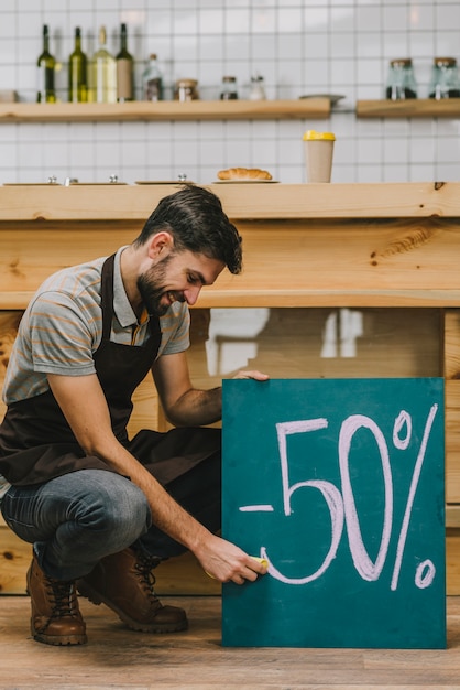 Barista Schreiben Rabatt Ankündigung