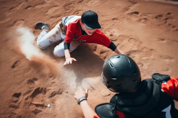 Baseballspieler auf dem Spielfeld während eines Spiels