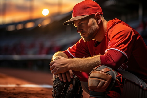 Kostenloses Foto baseballspieler auf dem spielfeld während eines spiels