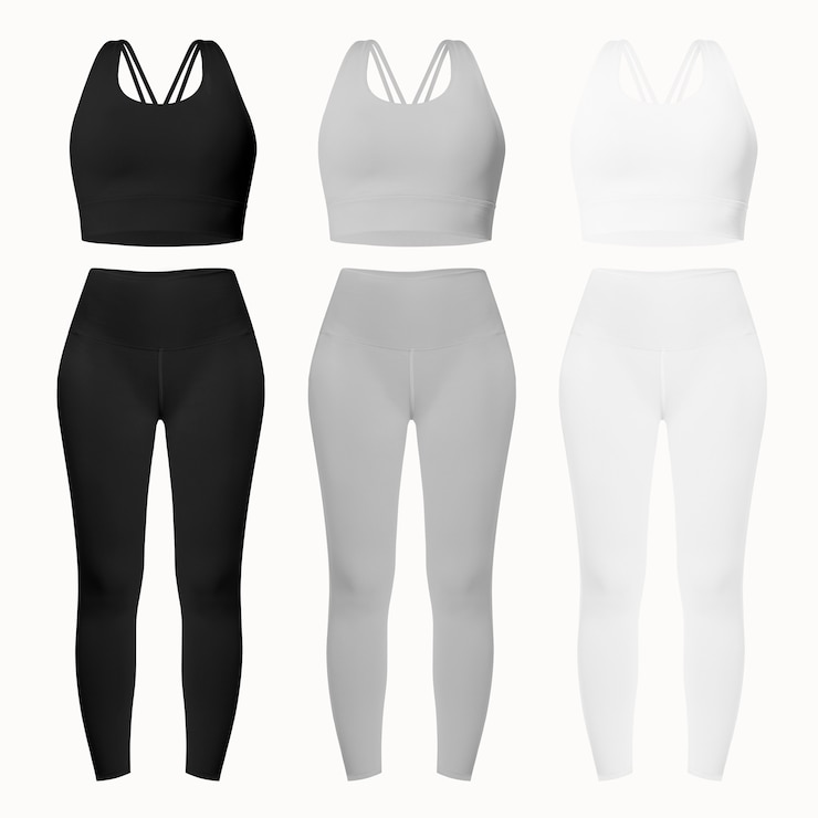 Kostenlose Foto basic sportswear-set für damen mit bhs und leggings
