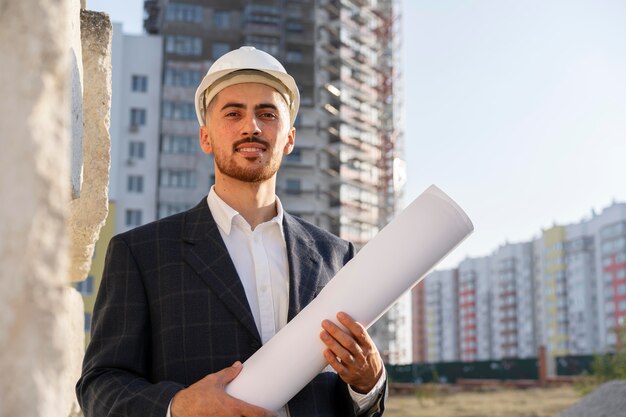 Bau- und Bauarbeiter auf der Baustelle