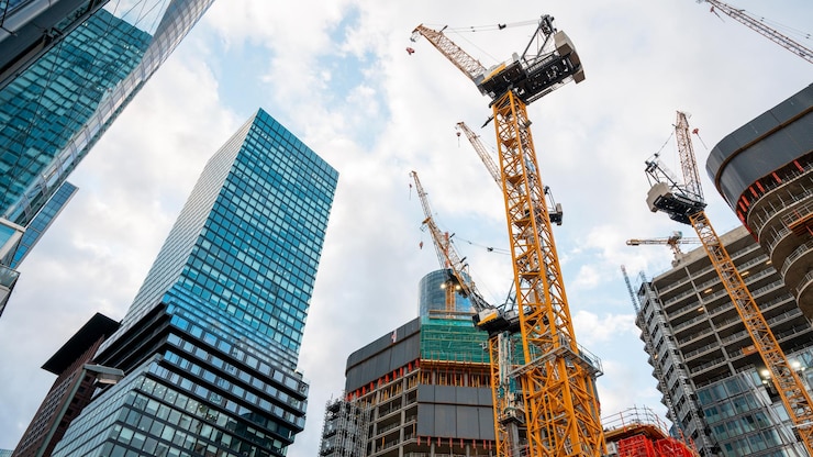 Kostenlose Foto bauarbeiten in der frankfurter innenstadt