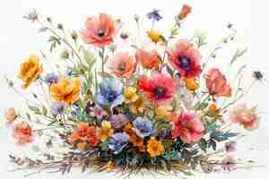 Kostenloses Foto beautiful watercolor floral arrangement