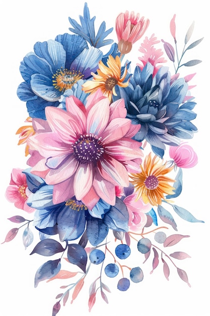 Kostenloses Foto beautiful watercolor floral arrangement