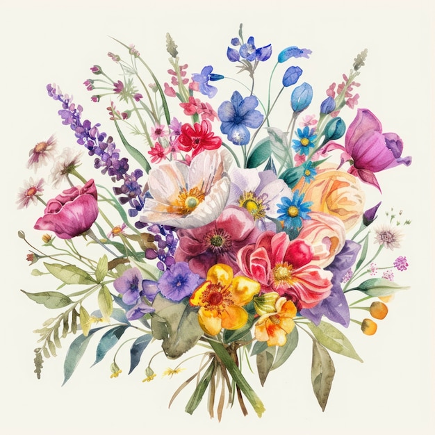 Kostenloses Foto beautiful watercolor floral arrangement