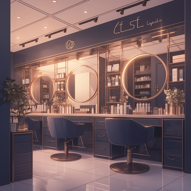 Kostenloses Foto beauty salon with cosmetology equipment in anime style