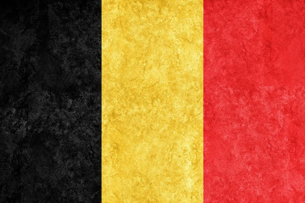 Belgien Metallic-Flagge, strukturierte Flagge, Grunge-Flagge