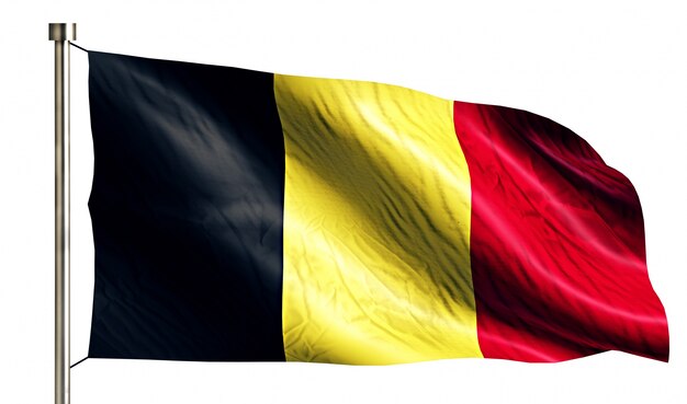 Belgien Nationalflagge isoliert 3D weißen Hintergrund