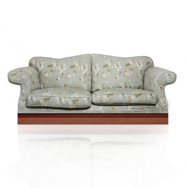 Bequemes Sofa mit Blumenschmuck