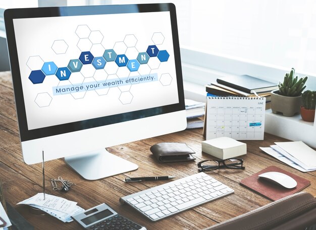 Betriebswirtschaftliche Finanztransaktionsinvestitionsgrafik auf dem Computer