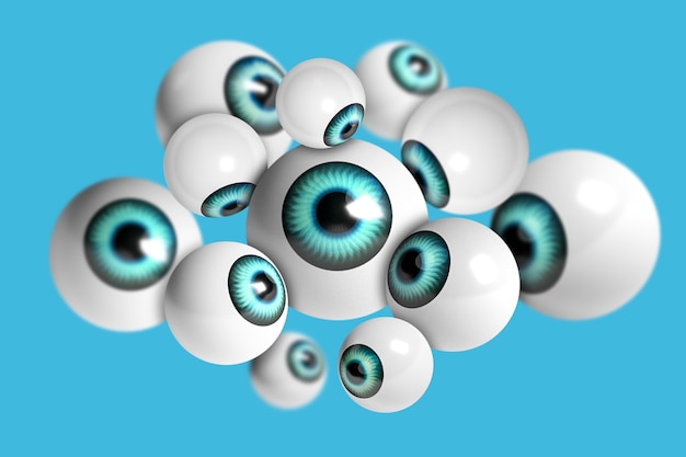 Big Brother-Konzept mit großen blauen Augen