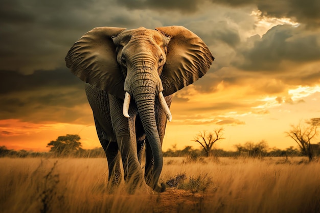 Bild von majestätischem AI-generierten Elefanten