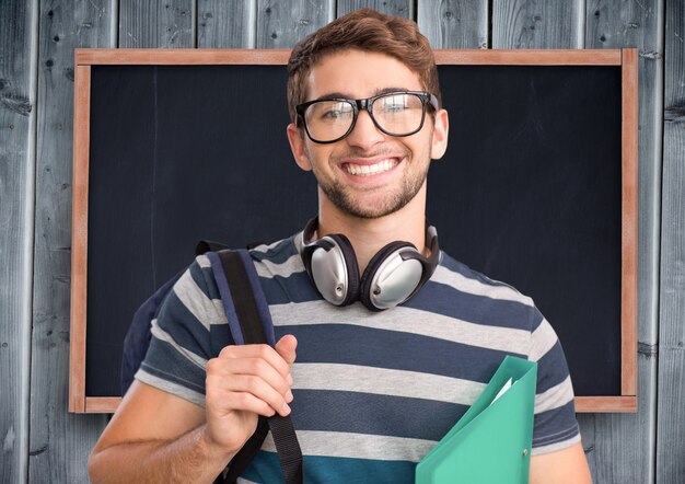 Bildung hölzerne Tafel Schule Geschäftsmann