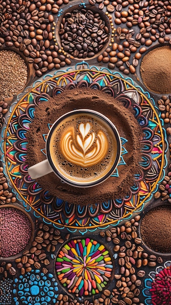 Bio-Kaffeebohnen im Stillleben