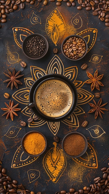 Bio-Kaffeebohnen im Stillleben