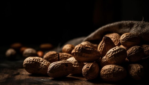 Bio-Nüsse auf den Punkt gebracht gesunder Snack generativer AI