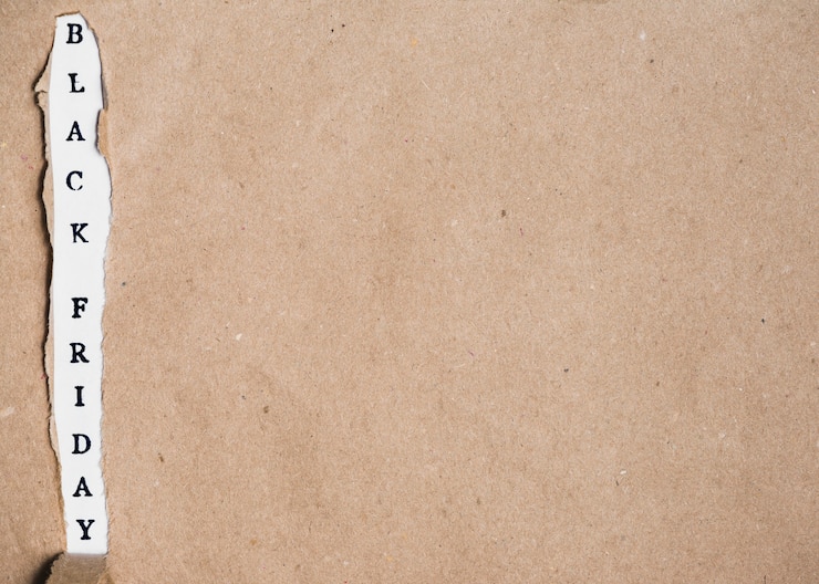 Kostenlose Foto black friday inschrift und bastelblatt