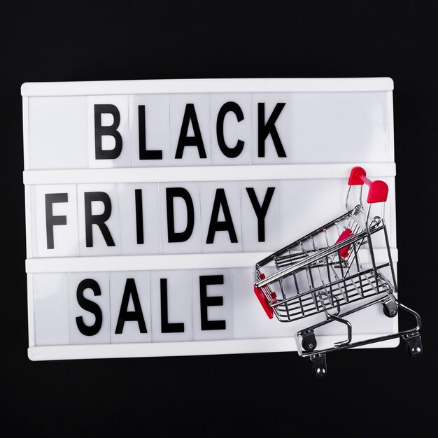 Black Friday Sale Leuchtkasten mit Warenkorb